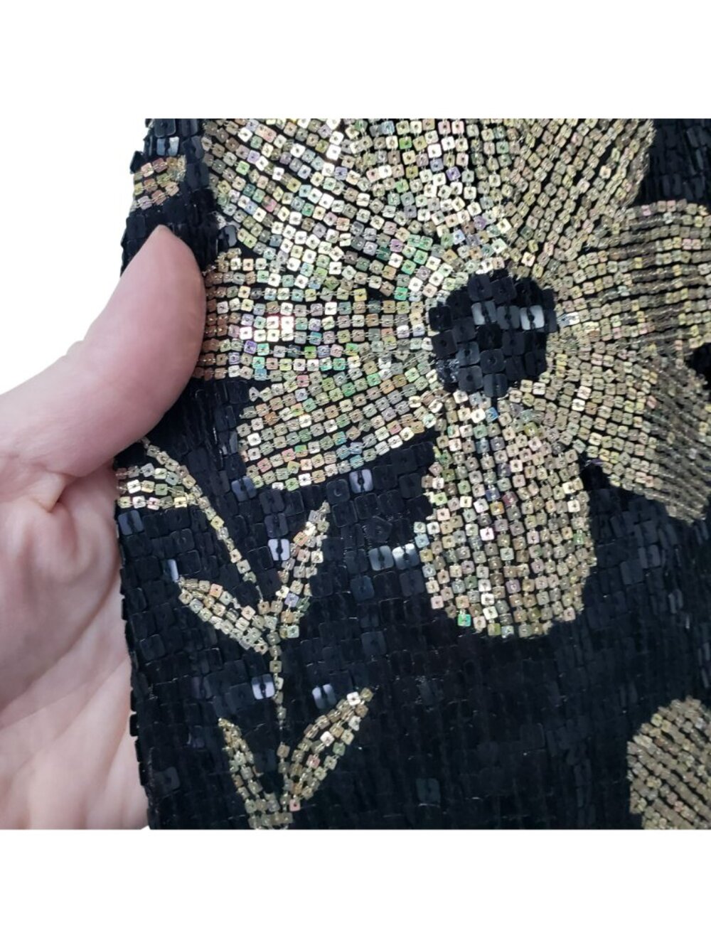 Ashish $2000 Black Gold Floral Sequin Mini Dress 90s Slip Dress Annies Ibiza - Picture 14 of 16